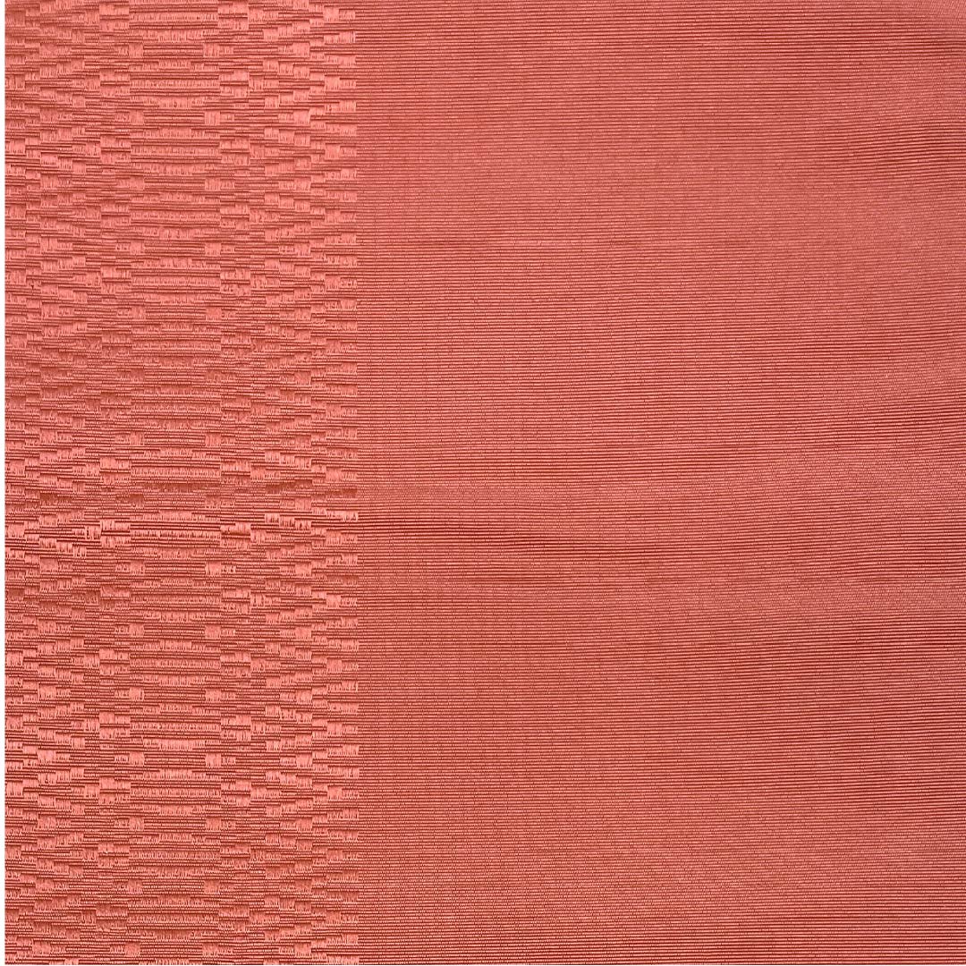 半幅帯 正絹 海老赤色（えびあかいろ） 抽象模様 帯丈372cm 橙系 Sランク 1125001642326