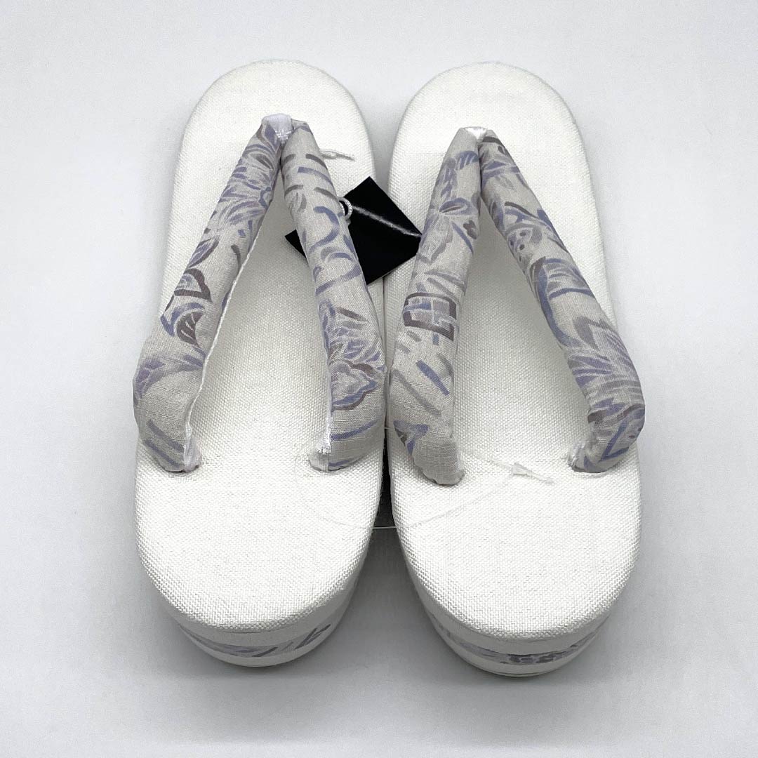 （新品）草履 亜麻 NEWランク 夏草履 亜麻草履 日本製 夏用 長さ24cm Lサイズ 白系 1122001681411