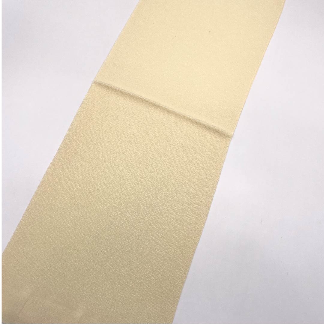 （新古品） 帯揚げ 正絹 フォーマル 麹色（こうじいろ） ちりめん 無地 振袖用 長さ約164cm 幅約27cm Sランク クリーム系 1136000082915