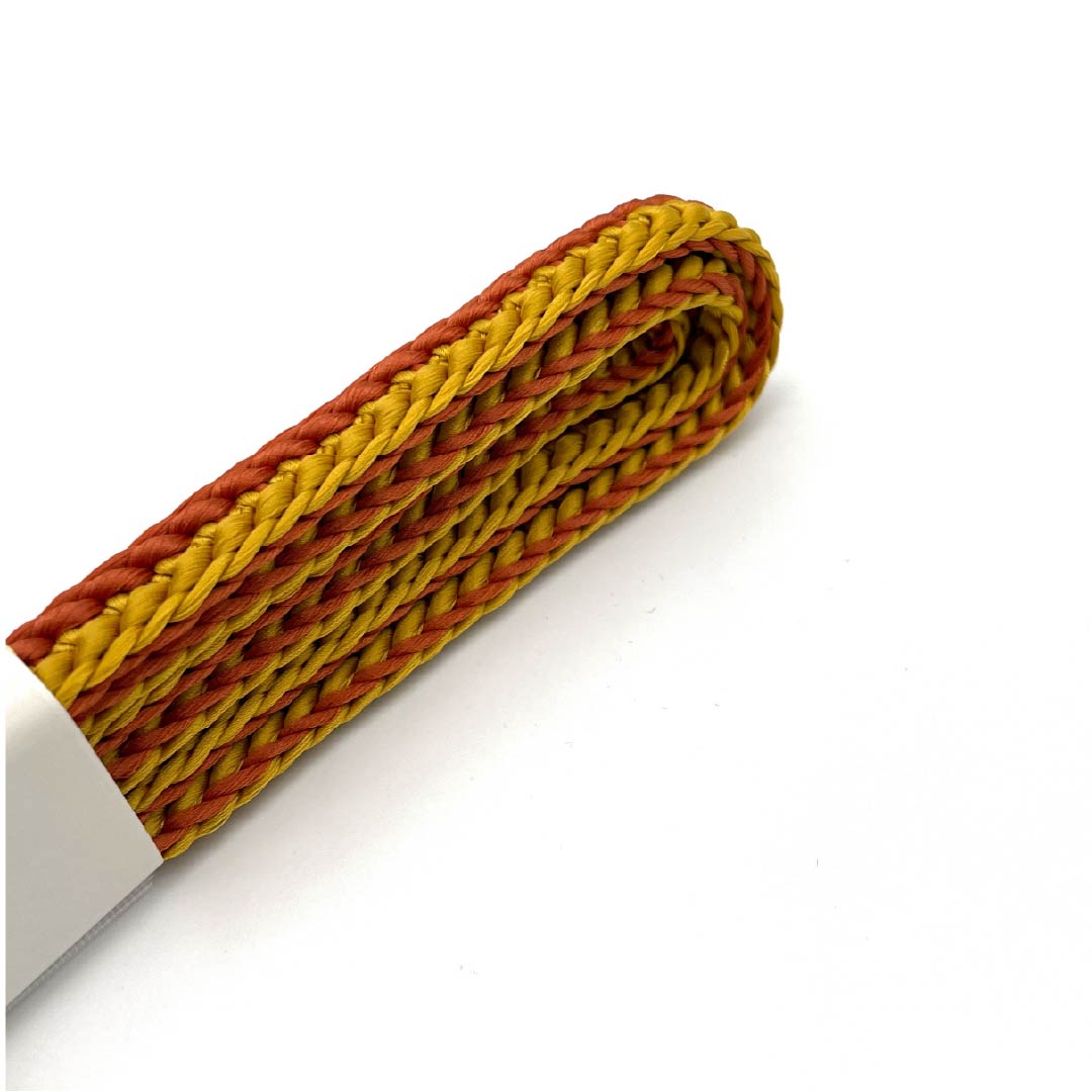 帯締め 正絹 四分紐 赭色（そおいろ） 小麦色（こむぎいろ） バイカラー 長さ約166cm 幅約1.2cm カジュアル Sランク 茶系 1135003172314