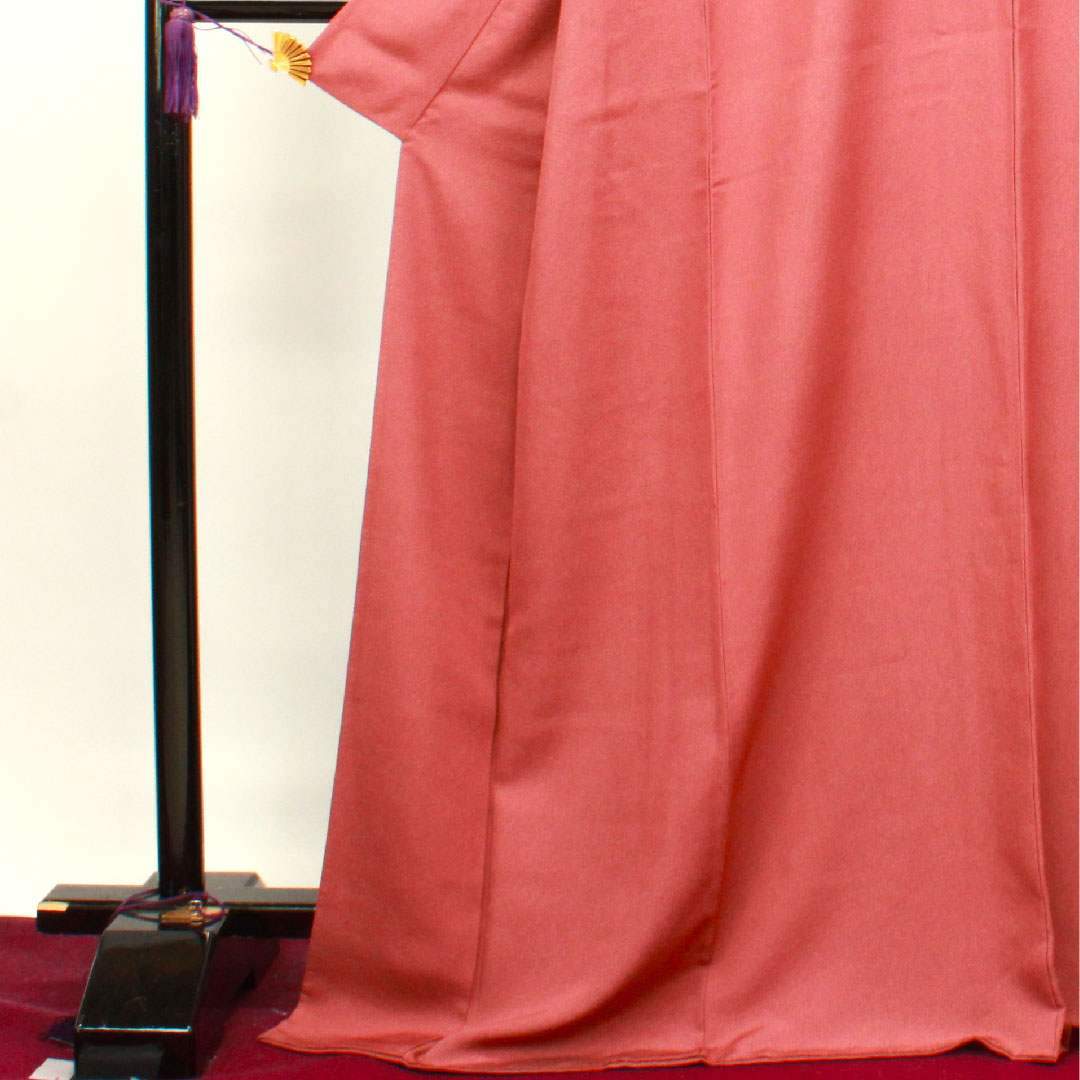 小紋 身丈172cm 裄丈67.5cm 袷  蘇芳色 江戸小紋 草木染 行儀  正絹 Sランク 赤系 1115003502612