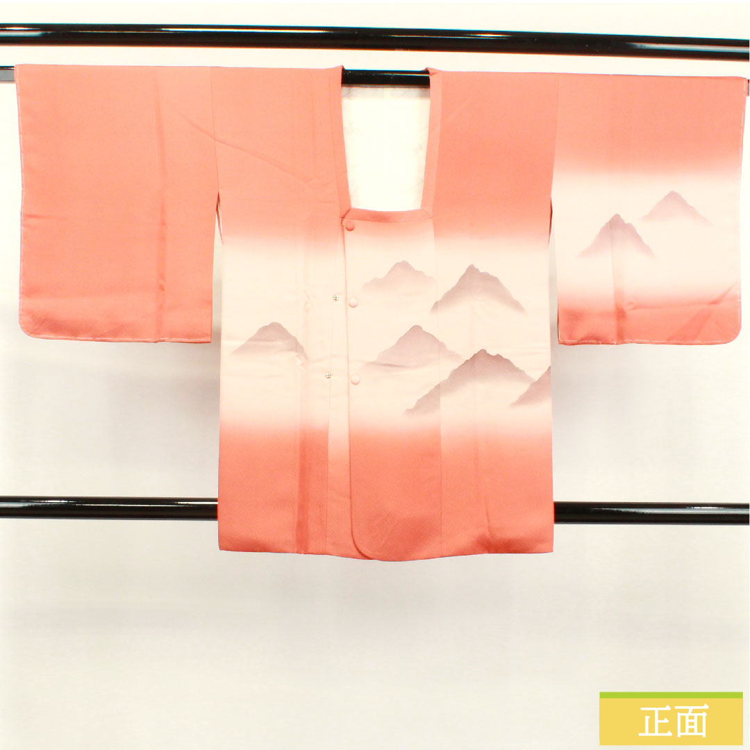 道行コート 正絹 身丈83cm 裄丈64cm 陶塑色（とうそいろ） 遠山模様 しつけ糸付き 未使用品 Sランク 袷 茶系 1117000902914