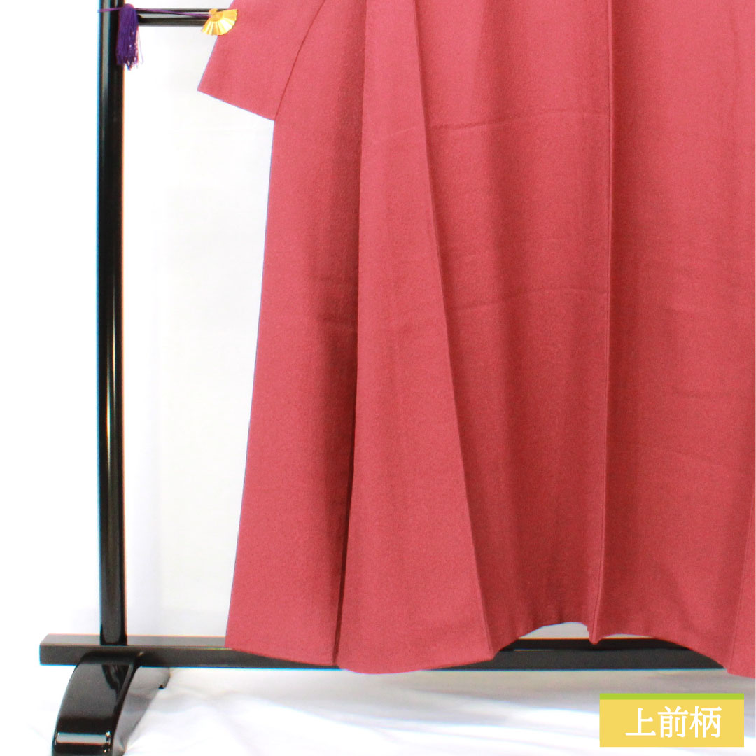 色無地 正絹 身丈154.4cm 裄丈63cm 蘇芳色（すおういろ） 一つ紋 丸に違い鷹の羽 作家物 袷 Sランク 紫系 1114001782220