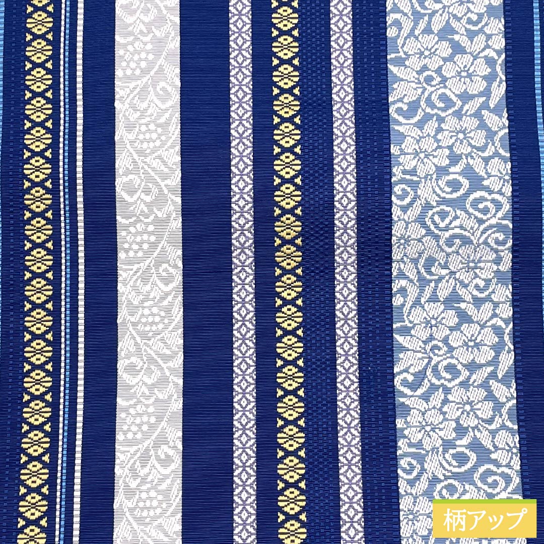 （新品未使用品）名古屋帯 正絹 NEWランク 濃桔梗色（こいききょういろ） 博多織 本場筑前博多織 八寸名古屋帯 帯丈367cm 全通 カジュアル 青系 1124009641317 松葉仕立て