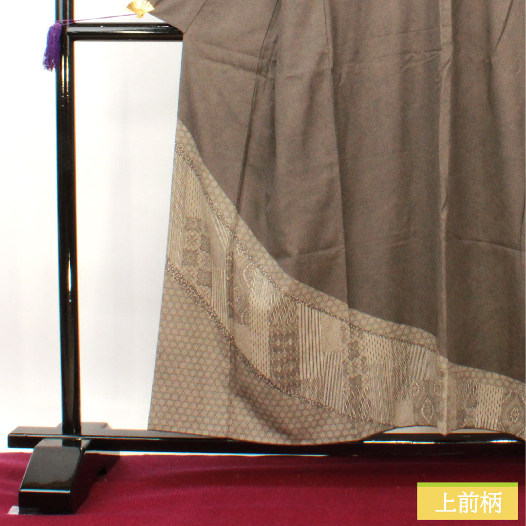訪問着 正絹 袷 身丈156.5cm 裄丈64cm 江戸小紋 鮫 Sランク 黒系 1112004022310