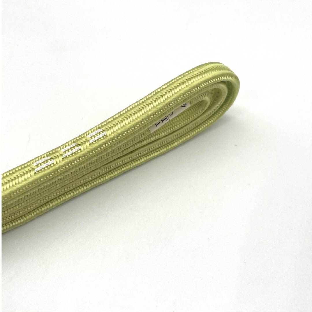 帯締め 正絹 Sランク 嫩黄色（どんこうしょく） キュプラ シンプル 長さ約153cm 幅約1cm カジュアル 緑系 1135003942319