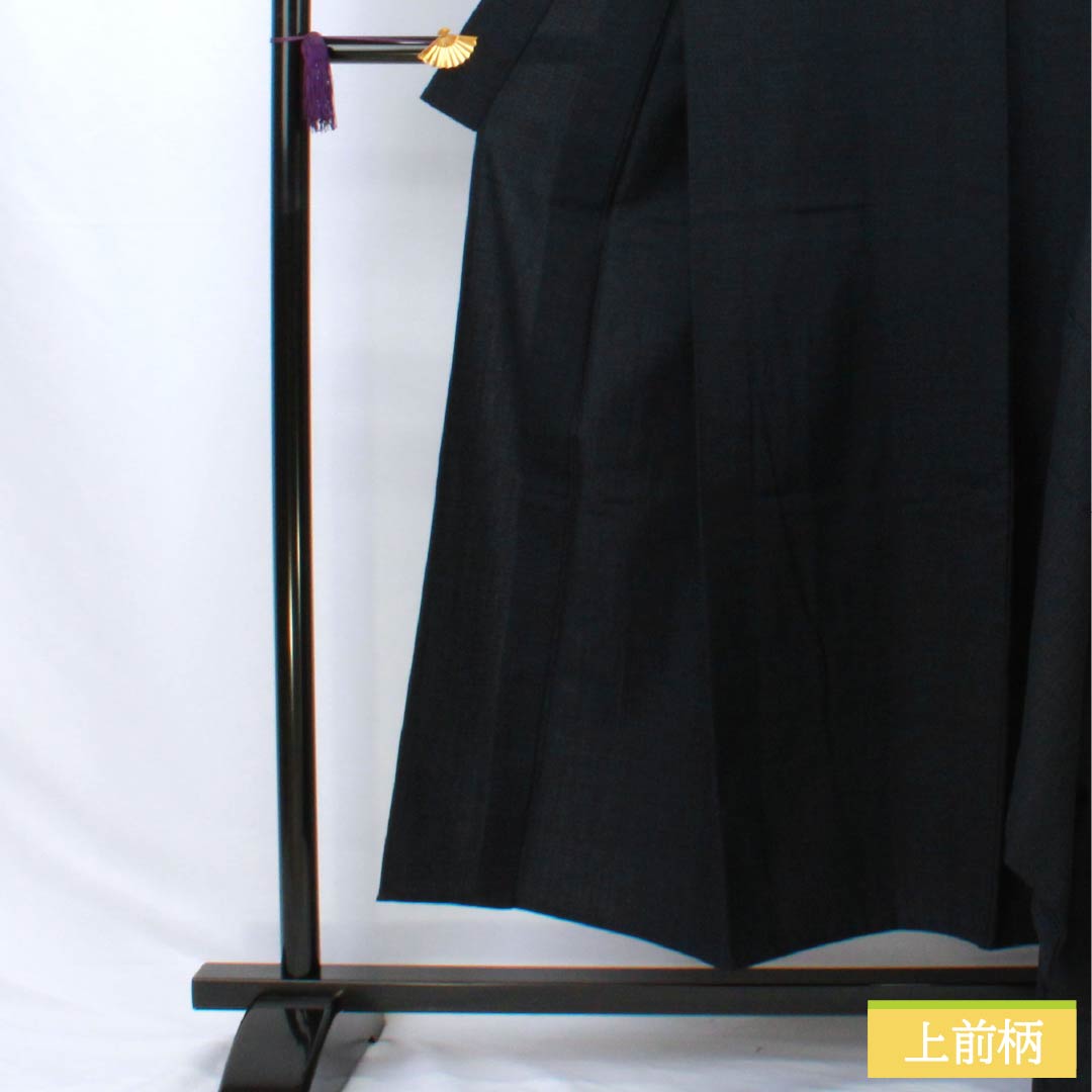 男物 ウール Aランク 身丈149.5cm 裄丈65.5cm  アンサンブル 単衣 紺系 1119000923418