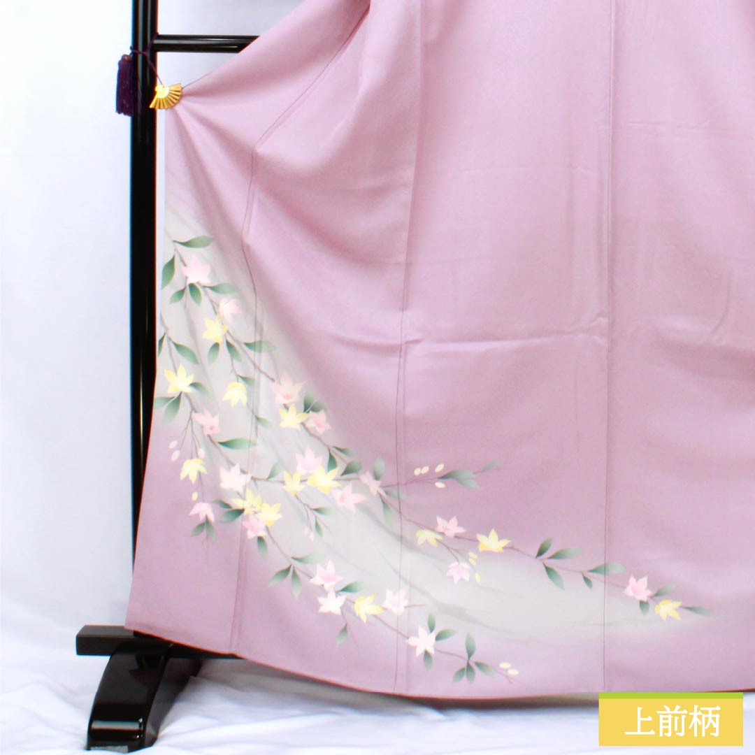 リサイクル着物】訪問着 正絹 Bランク 袷 身丈165.5cm 裄丈67.5cm 淡紅