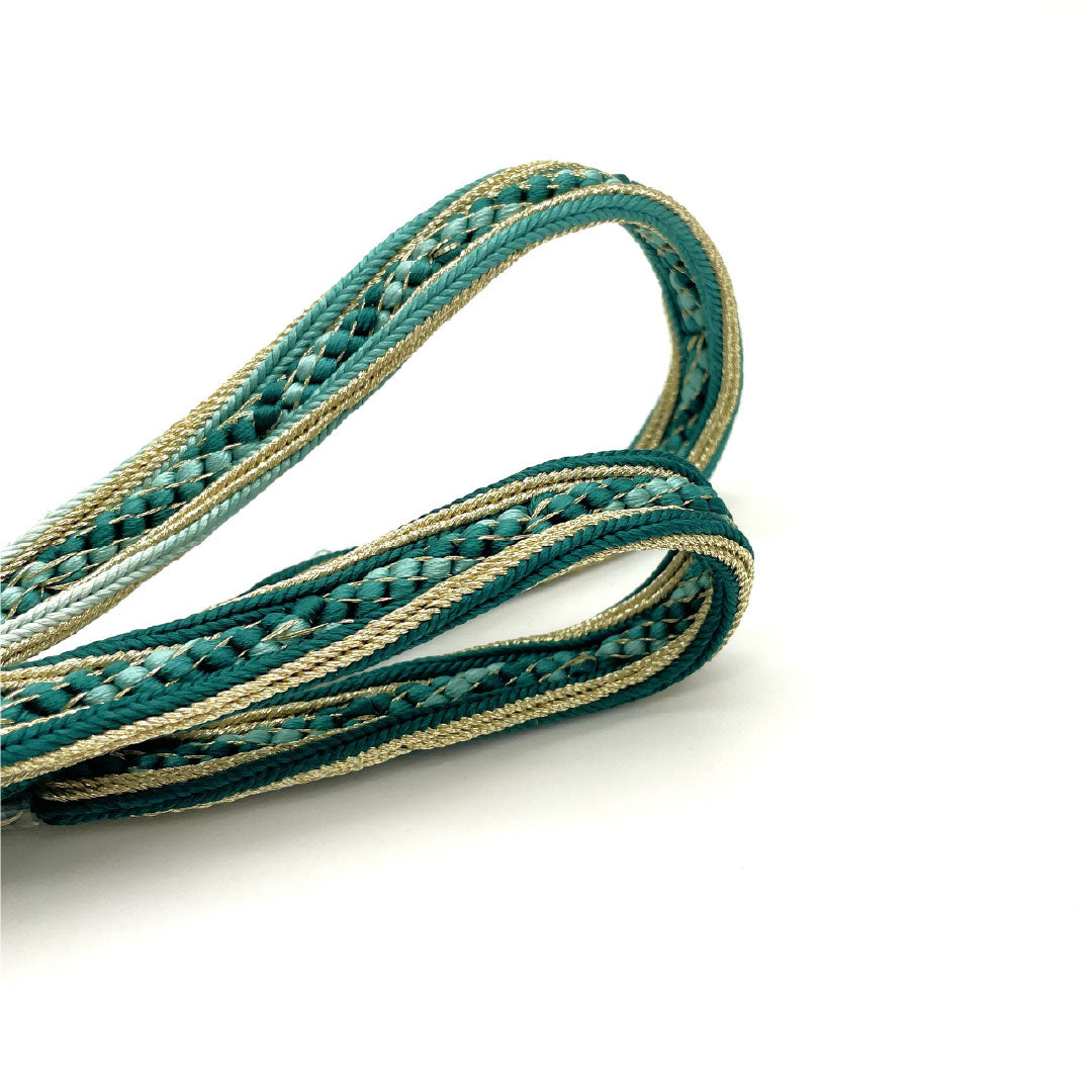 (新品)帯締め 正絹 NEWランク  翆色（すいしょく） 千地泰弘 天女 グラデーション 長さ約169cm 幅約1.4cm セミフォーマル 緑系 1135005171319