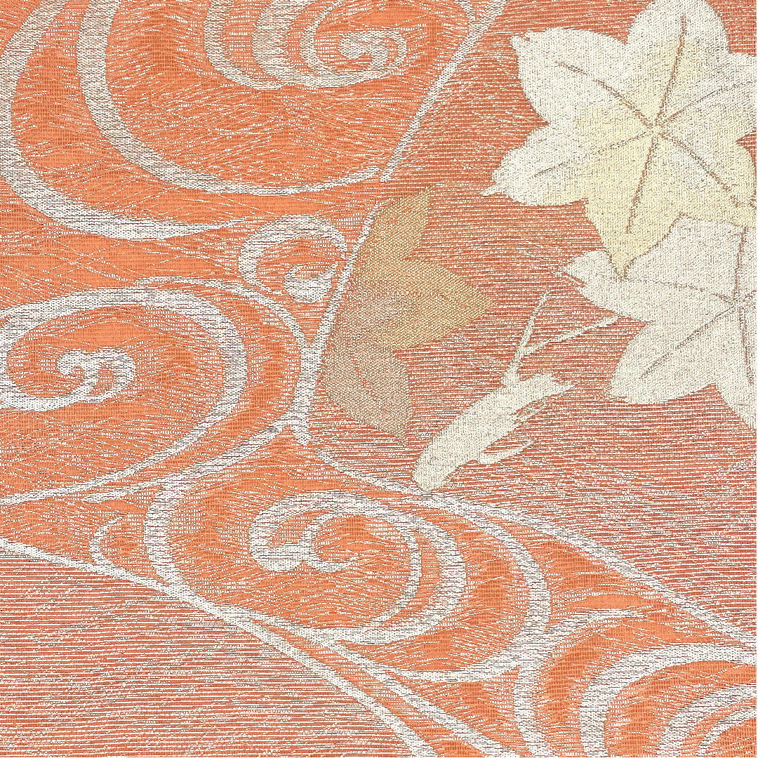 袋帯 紗 竜田川模様 帯丈432cm 正絹 Aランク 六通 フォーマル ピンク系 1123004103313