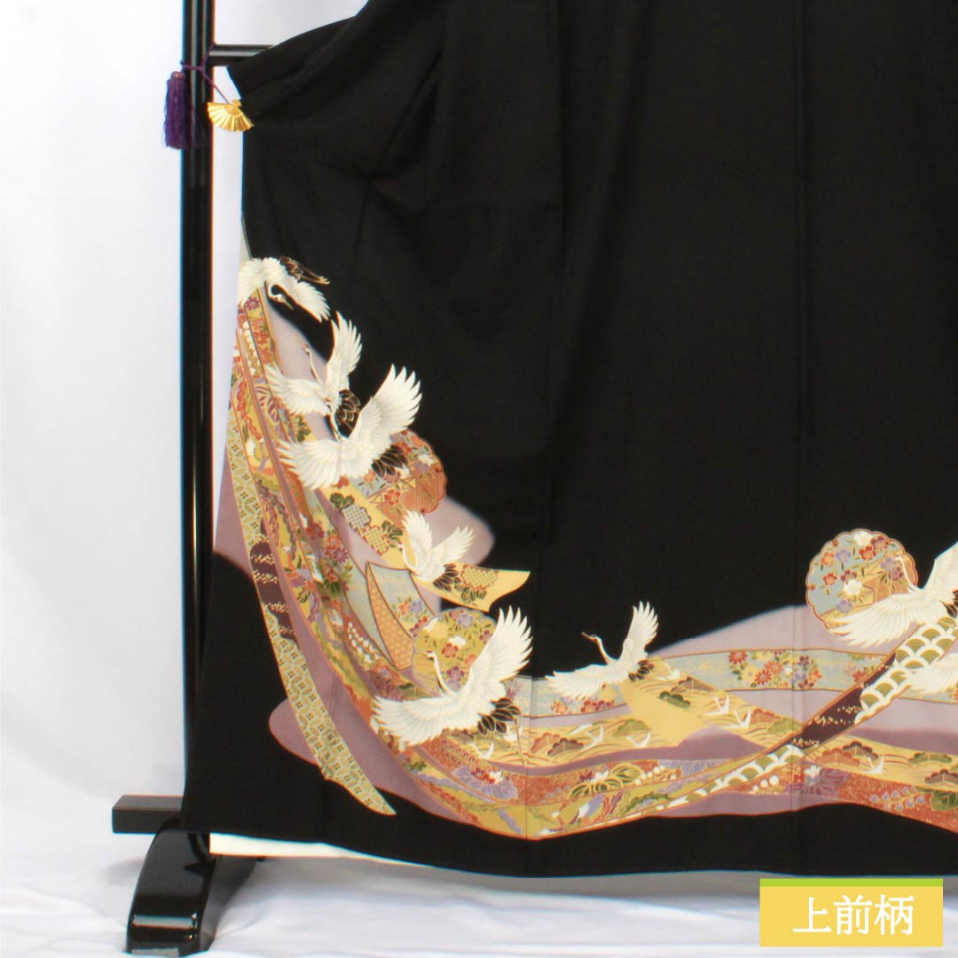 リサイクル着物】黒留袖 正絹 Sランク 身丈163cm 裄丈66.5cm 袷 京友禅