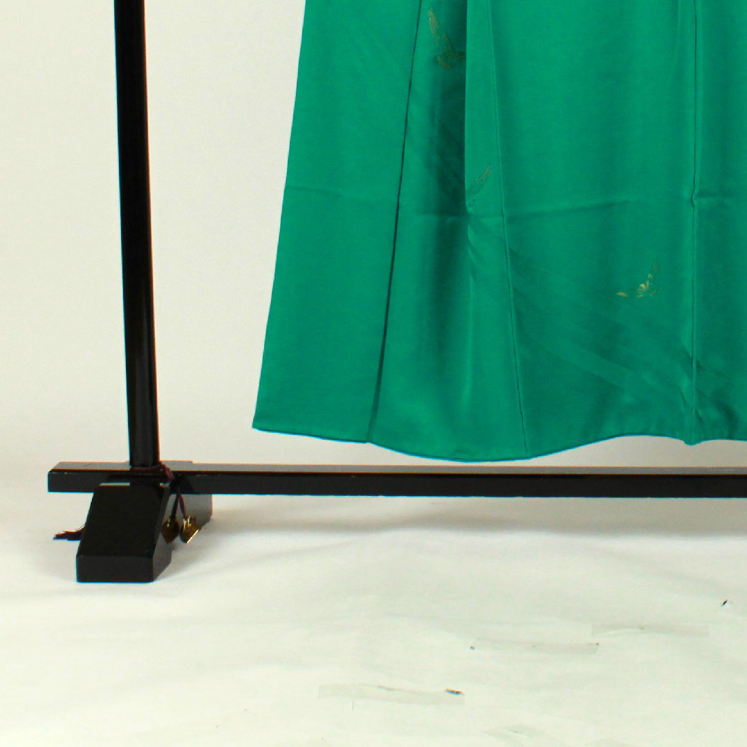 色無地 斉藤三才 三才鳥  身丈152.5cm 裄丈65.5cm 袷  正絹 Aランク 緑系 1114000443219