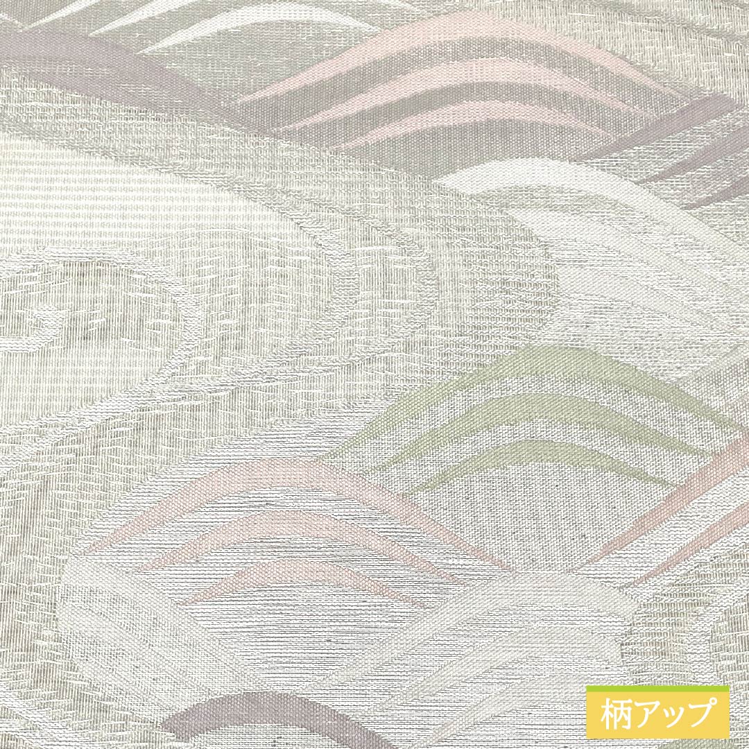 名古屋帯 正絹 観世流水 夏帯 引箔 波 帯丈372cm Bランク 六通 セミフォーマル 銀系 1124008754322 名古屋仕立て