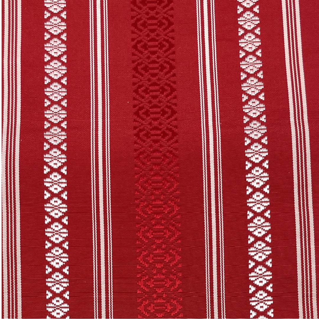 半幅帯 正絹 紅赤色（べにあかいろ） 献上柄 博多織 帯丈356cm 赤系 Sランク 1125001662312