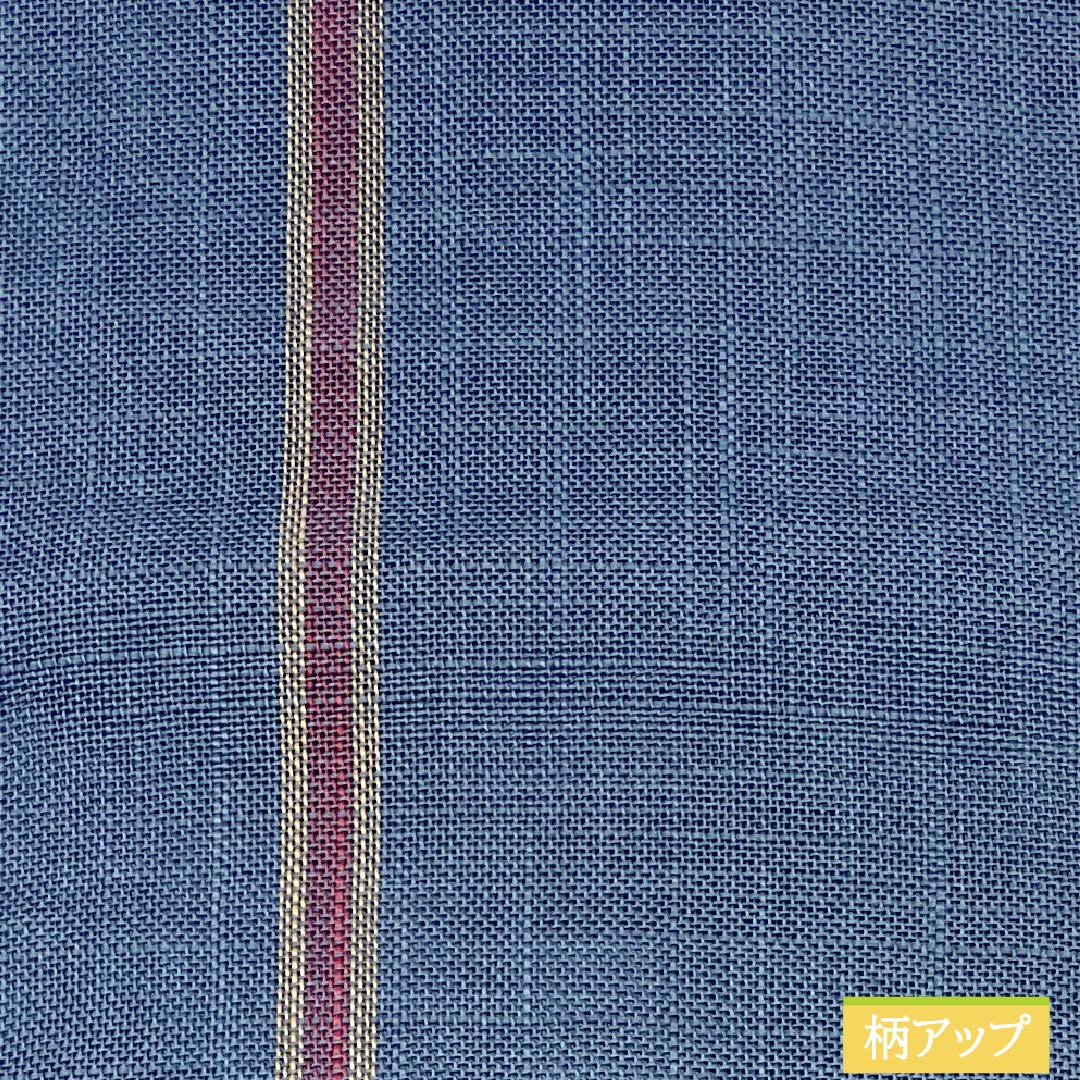 【未仕立】半幅帯 正絹 Aランク 裏色（うらいろ） 夏帯 縞 帯丈384cm 青系 1125004143317