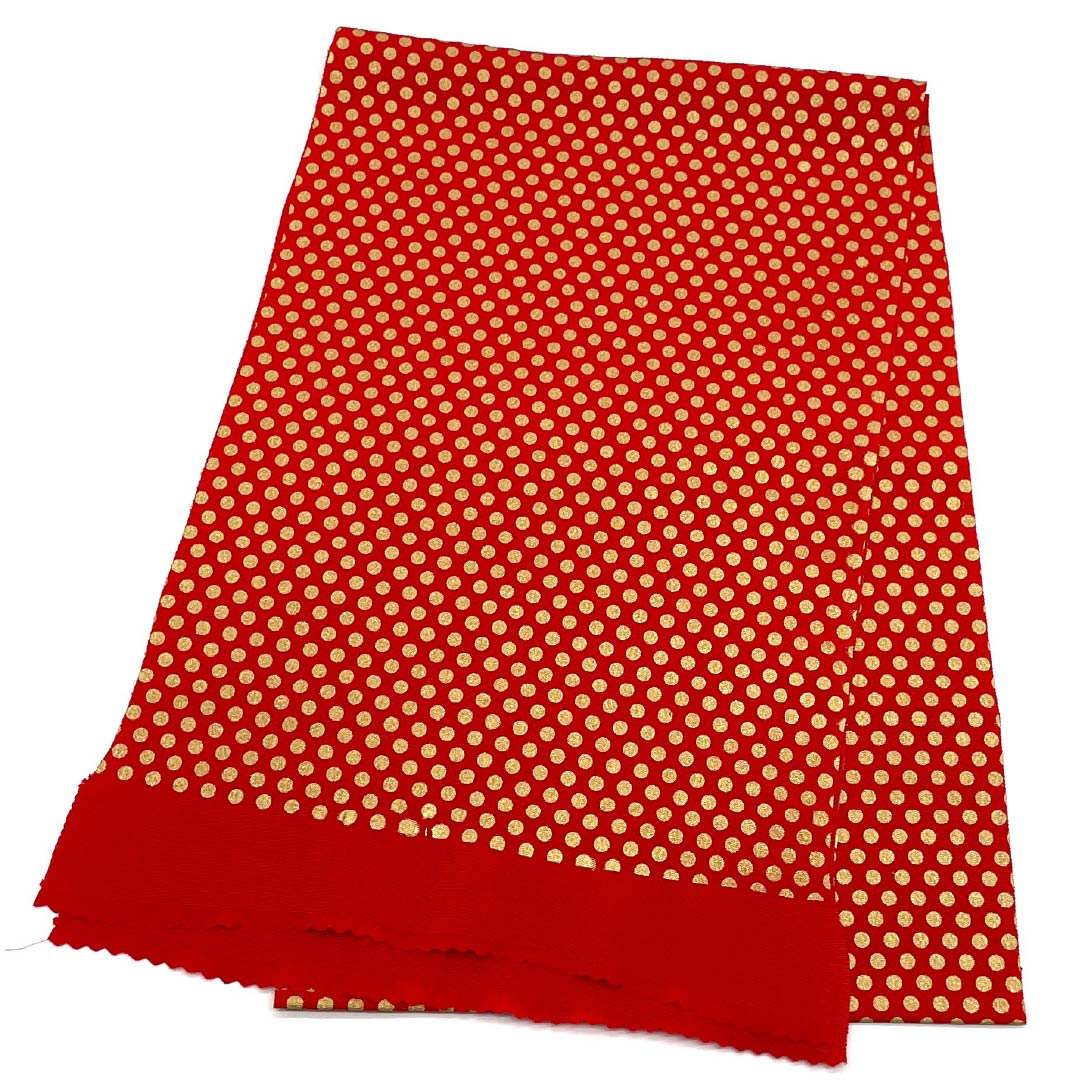 帯揚げ 正絹 セミフォーマル 土耳古赤色（とるこあかいろ） ドット リバーシブル カジュアル 長さ約172cm 幅約27cm Sランク 赤系 1136000402912