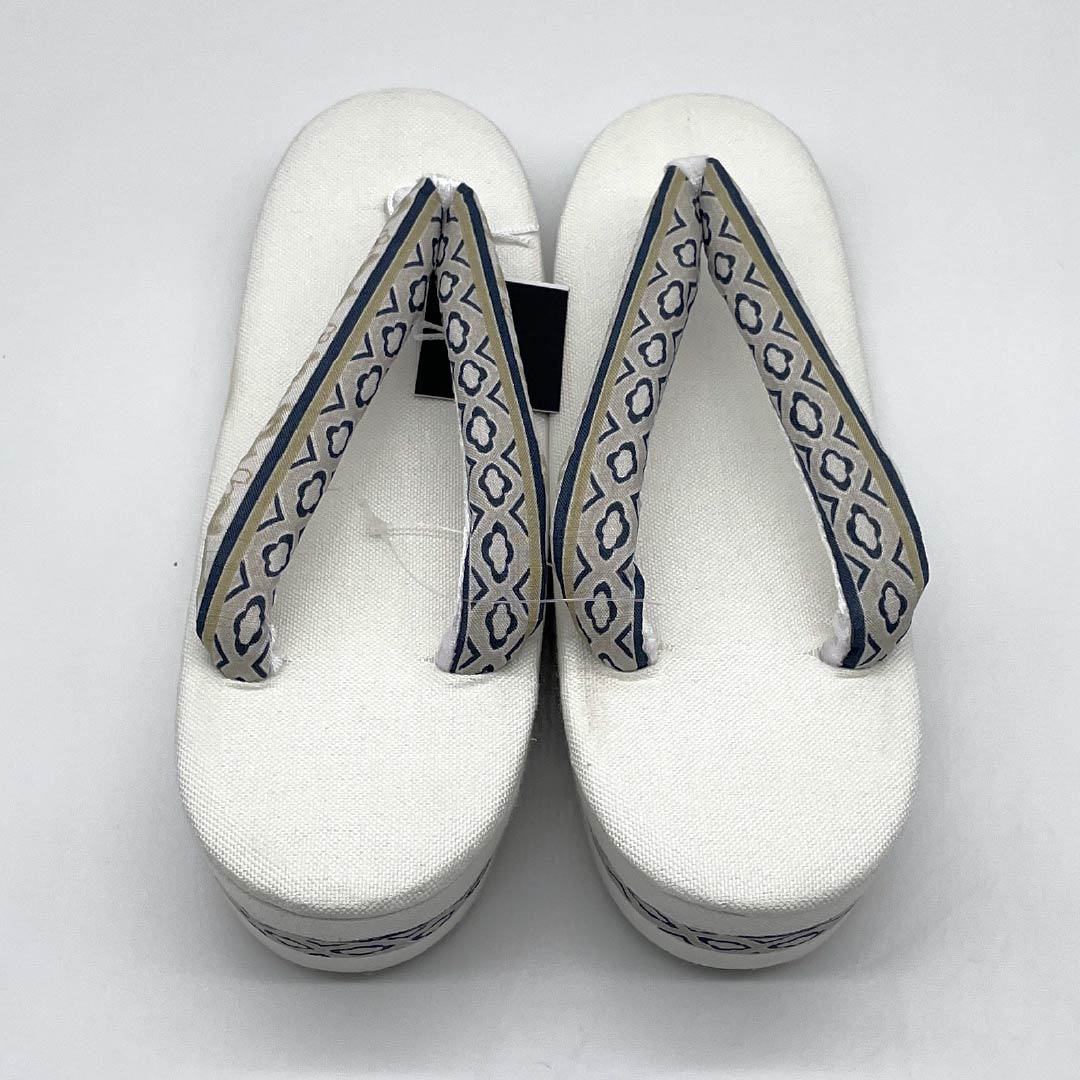 （新品）草履 亜麻 NEWランク 夏草履 亜麻草履 日本製 夏用 長さ24cm Lサイズ 白系 1122001691411