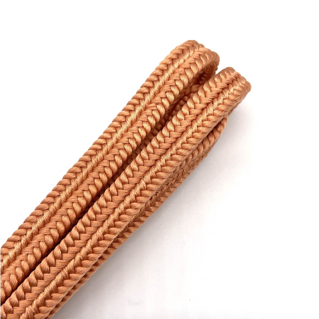 (New old stock) Obi-jime (belt fastener) made of pure silk, quarter-length cord, red-colored, Goshima cord, crown (yurugi), Edo-kumihimo, length approx. 162cm, width approx. 1cm, casual, S rank, orange, 1135000332926