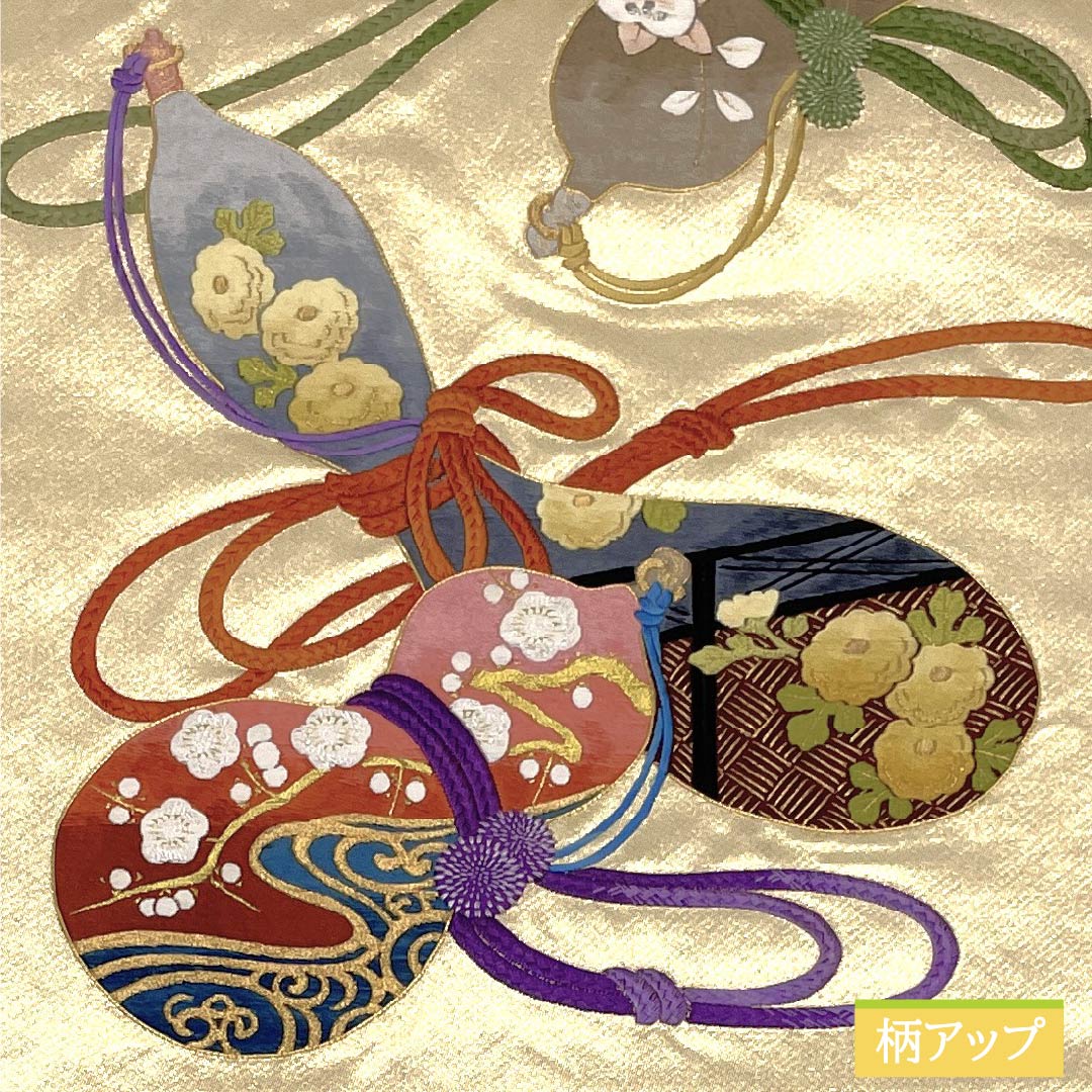 袋帯 正絹 Aランク 瓢箪 留袖用 刺繍 作家物 純金箔 帯丈420cm ポイント柄 フォーマル 金系 1123015563321