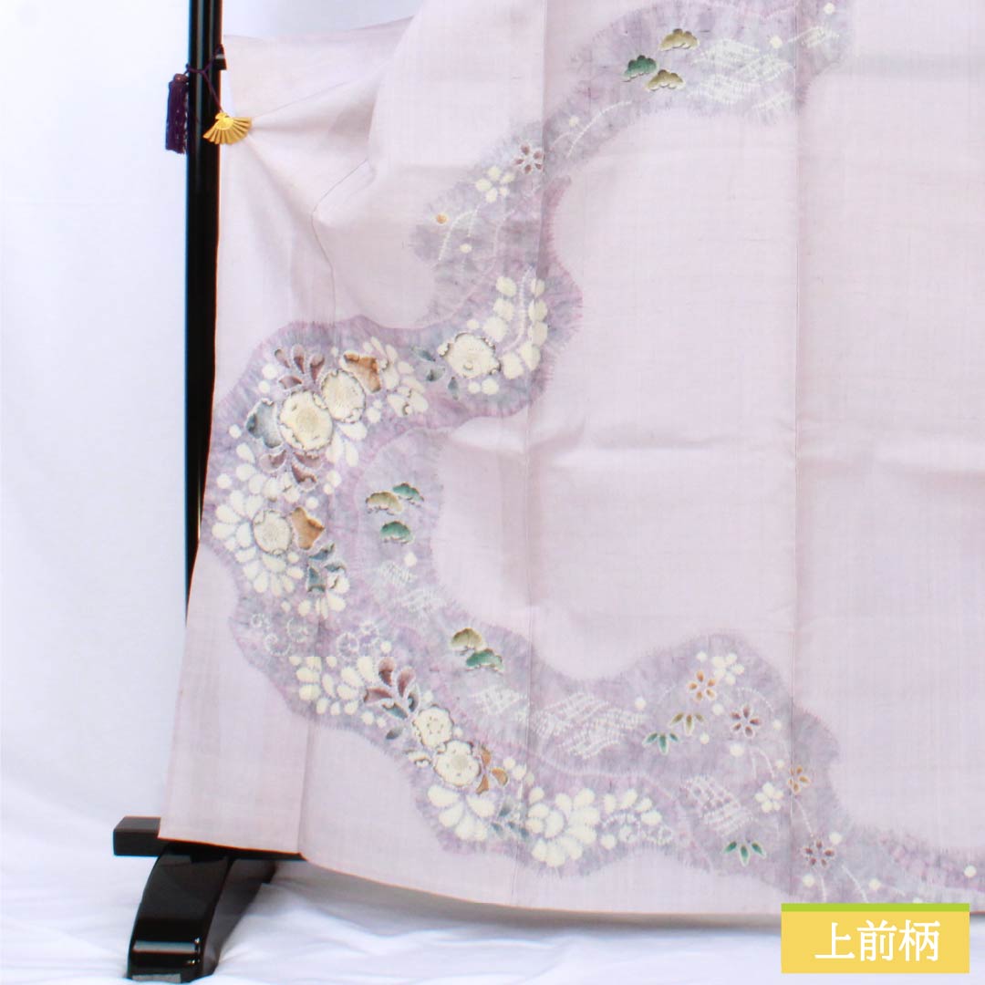 リサイクル着物】訪問着 正絹 Bランク 単衣 身丈165.5cm 裄丈64.5cm