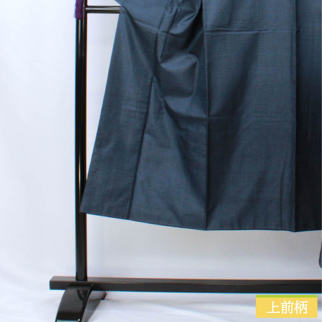 Men's silk S-rank kimono, length 139cm, sleeve length 68cm, Iced brown (ice-colored) Oshima Tsumugi 100 tortoiseshell pattern ensemble, lined, navy blue, product number 1119001522318