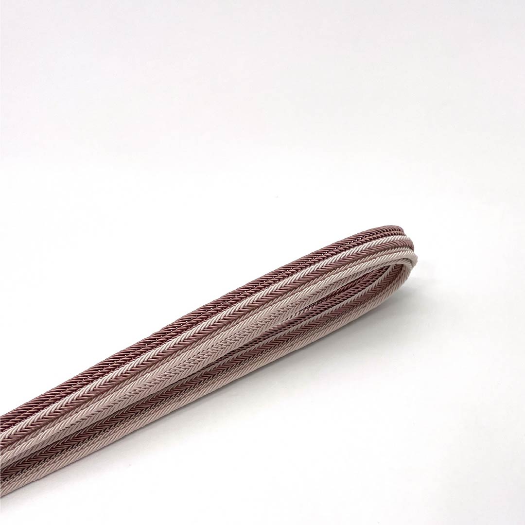 (新品)帯締め 正絹 NEWランク  紅鼠色（べにねずいろ） 翠嵐工房 単衣用 夏用 長さ約162cm 幅約1.1cm カジュアル ピンク系 1135005441313