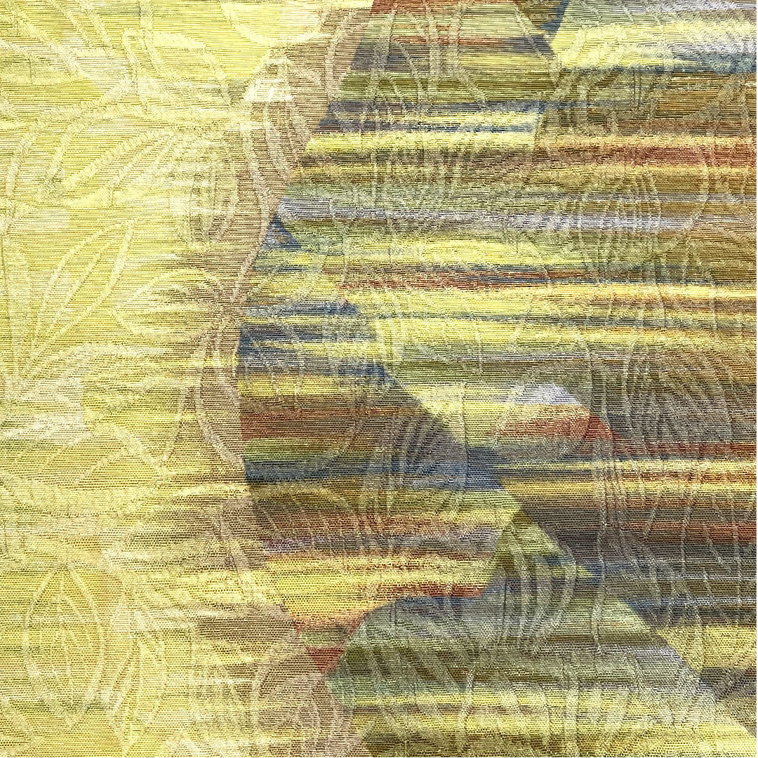 袋帯 染め帯 抽象模様 帯丈446cm 正絹 Aランク 全通 カジュアル 白系 1123005053311