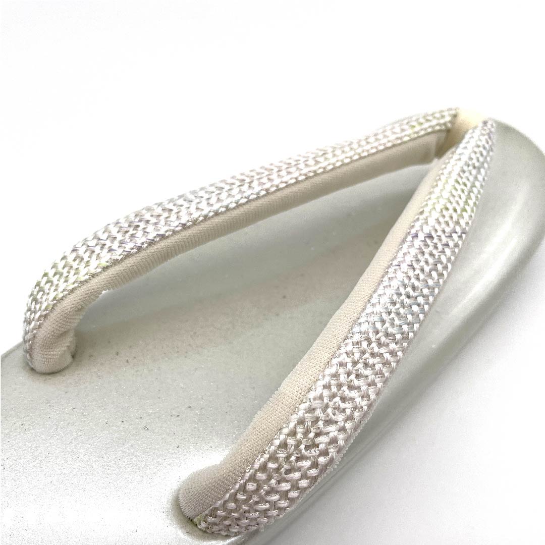 (New old stock) Sandals, synthetic leather, braided obi, double core, formal, length 23.5cm, M size, silver, NEW rank, 1122001191222