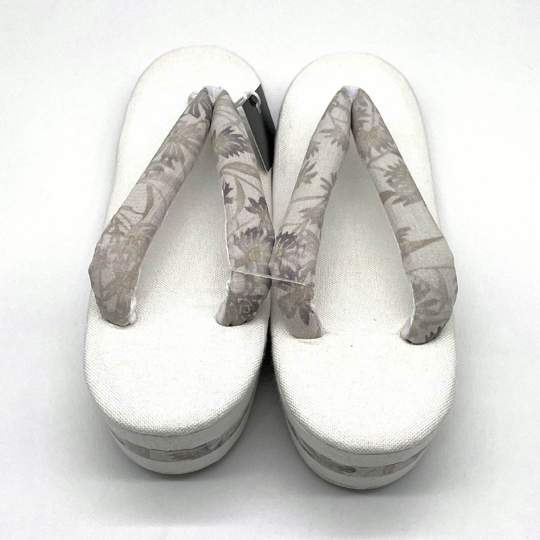 （新品）草履 亜麻 NEWランク 夏草履 亜麻草履 日本製 夏用 長さ24cm Lサイズ 白系 1122001741411