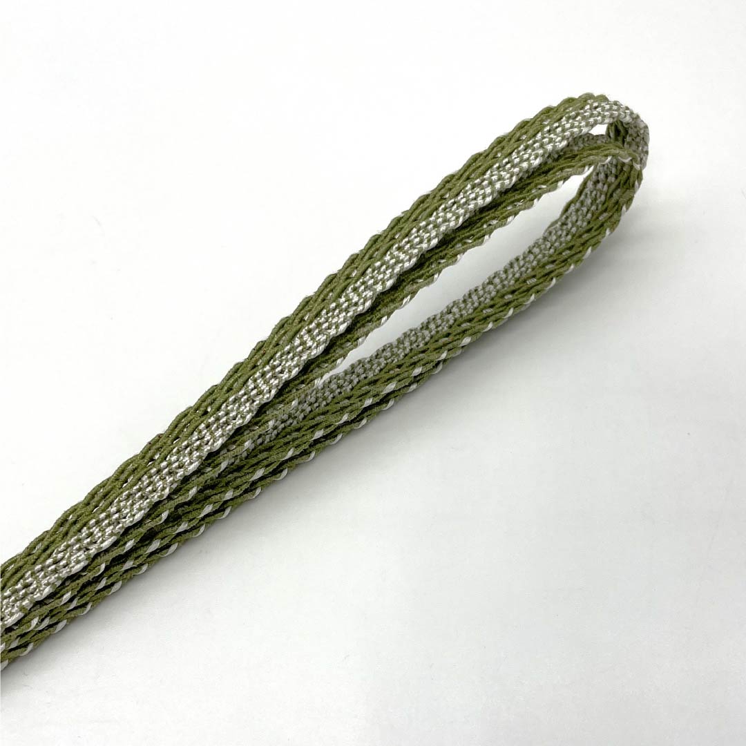 (新品)帯締め 正絹 NEWランク  威光茶色（いこうちゃいろ） 単衣用 夏用  長さ約168cm 幅約1.2cm カジュアル 緑系 1135005581319