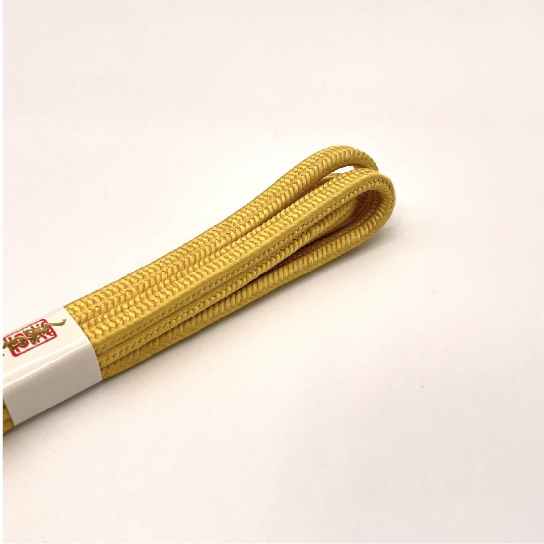 (New old stock) Obijime (belt sash) Pure silk Yellow paper color Crown set New old stock Length approx. 165.5cm Width approx. 1cm Semi-formal NEW rank Yellow 1135003751323