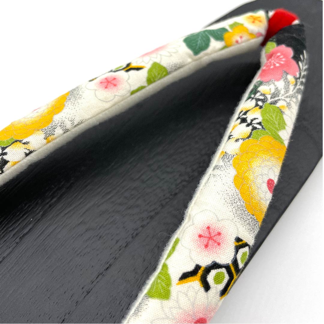 （新品未使用品）下駄 菊 桜 亀甲 七宝 XLサイズ 黒系 NEWランク 1122001041510