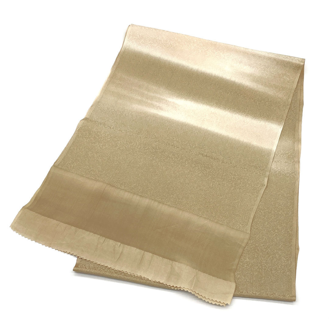 帯揚げ 正絹 Sランク セミフォーマル 亜麻色（あまいろ） 砥粉色（とのこいろ） ぼかし 古典柄 長さ約172cm 幅約30cm ベージュ系 1136001682925