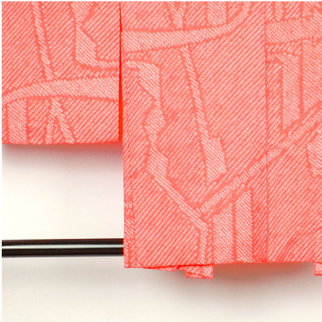 羽織 身丈81cm 裄丈64.5cm 京緋色 絞り 幾何学模様 正絹 Aランク 袷 朱系 1117000383916
