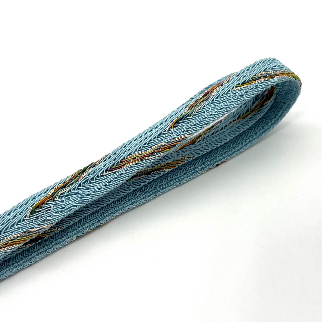 (新品)帯締め 正絹 NEWランク  水縹色（みずはなだいろ） 翠嵐工房 単衣用 夏用 長さ約165cm 幅約1.5cm セミフォーマル 水色系 1135005481324