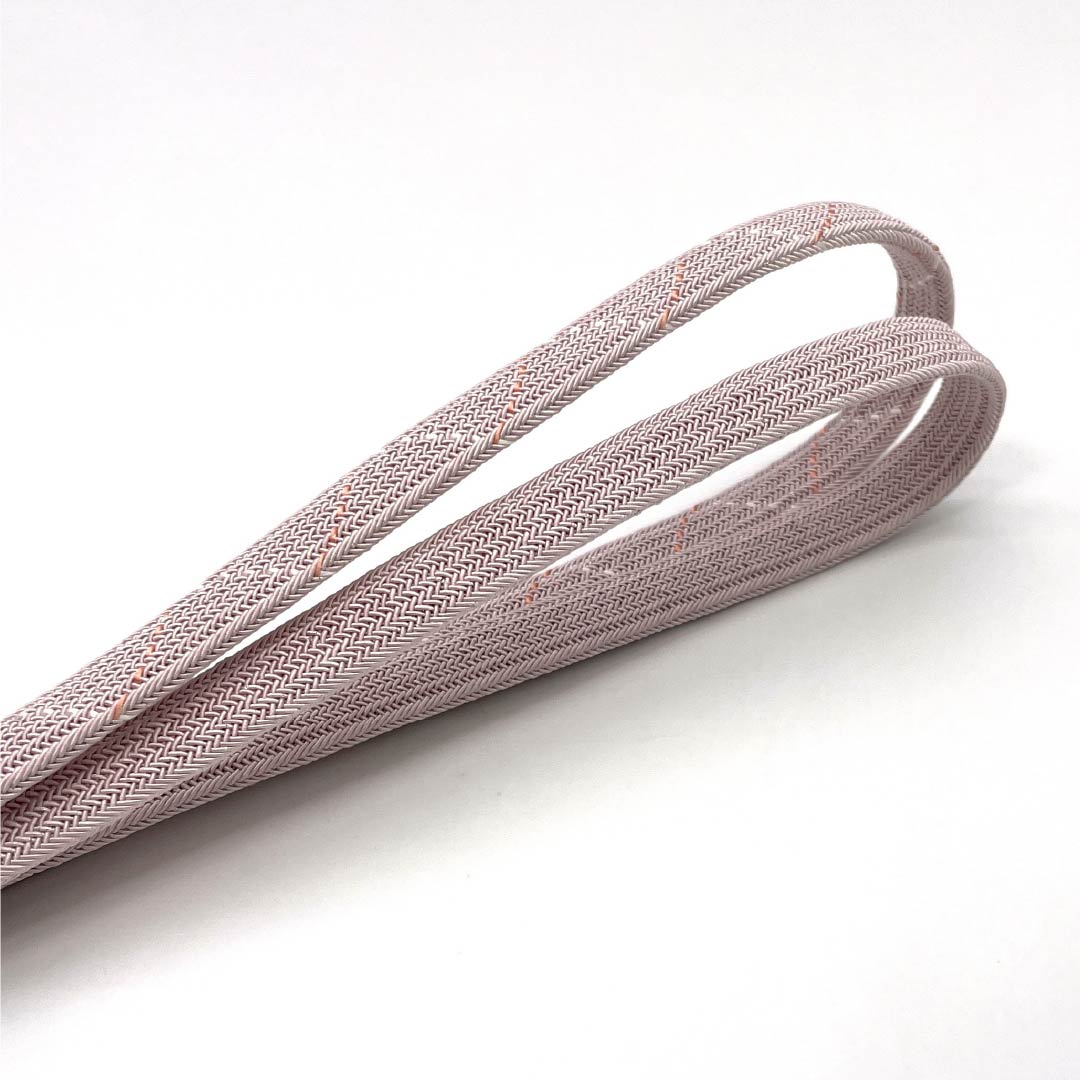 (新品)帯締め 正絹 NEWランク  浪花鼠色（なにわねずいろ） 翠嵐工房 単衣用 夏用 長さ約182cm 幅約1.2cm セミフォーマル ピンク系 1135005431413