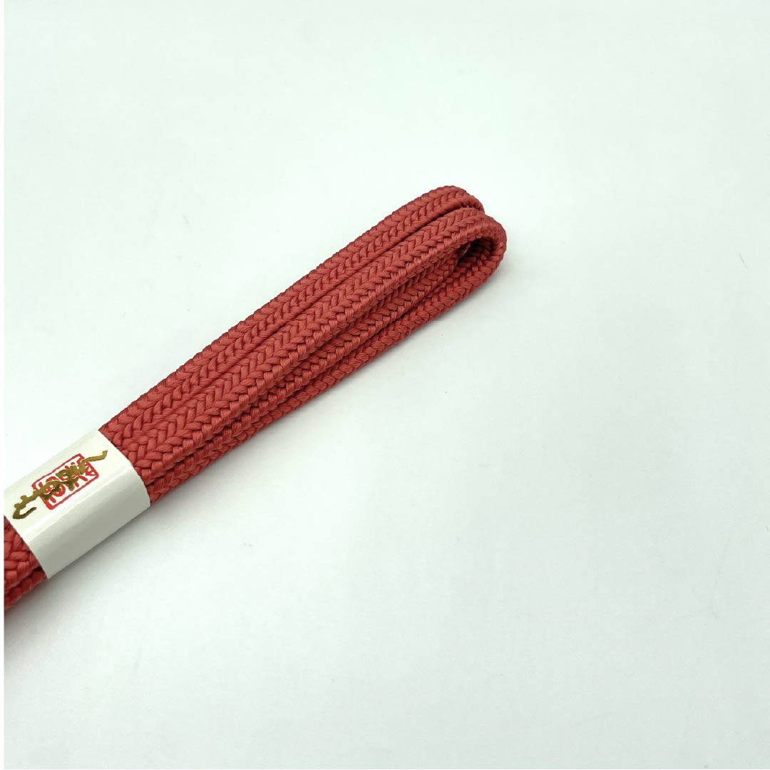 (New old stock) Silk obijime (belt fastener) Red plum color (koubaiiro) Crown set New old stock Length approx. 157.5cm Width approx. 1cm Semi-formal NEW rank Vermilion 1135003611316