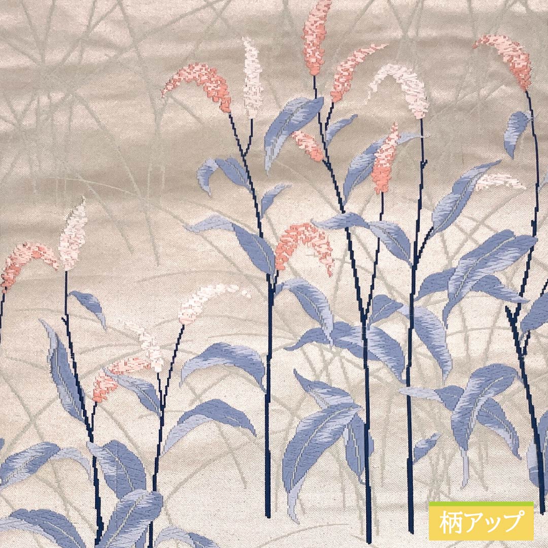 Nagoya obi, Unohanairo (color of Unohana), Karaori, floral pattern, obi length 359cm, pure silk, A rank, point pattern, casual, light blue, 1124007423324, Nagoya tailoring