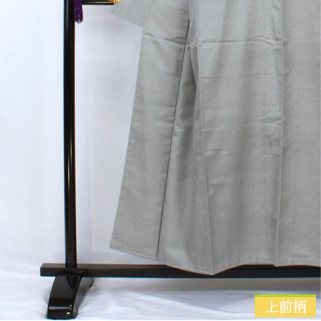 小紋 正絹 身丈153cm 裄丈62.5cm 袷 銀色（ぎんいろ） 天目染 しつけ糸付き Aランク グレー系 1115005353222