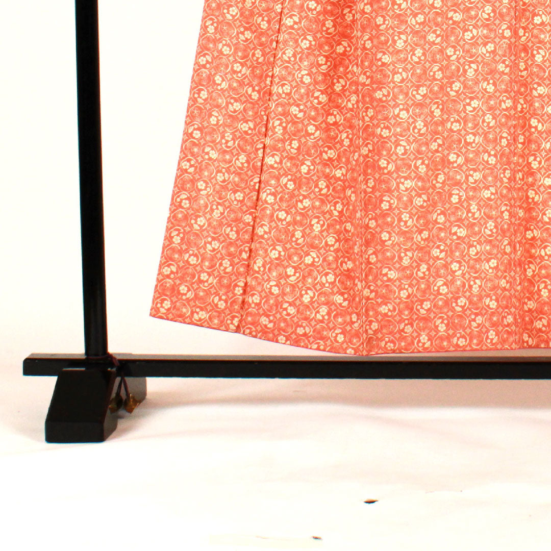 小紋 身丈155cm 裄丈63cm 袷  小花模様 洗える着物  ポリ Sランク ピンク系 1115000802313