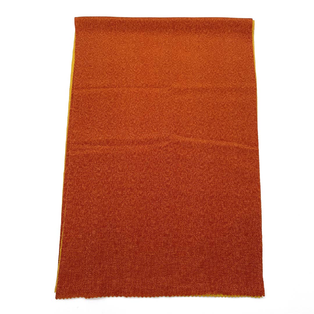 帯揚げ 正絹 セミフォーマル 赭色（そおいろ） 鮫 黄土色（おうどいろ） 古典柄 長さ約186cm 幅約30cm Sランク 茶系 1136000482914