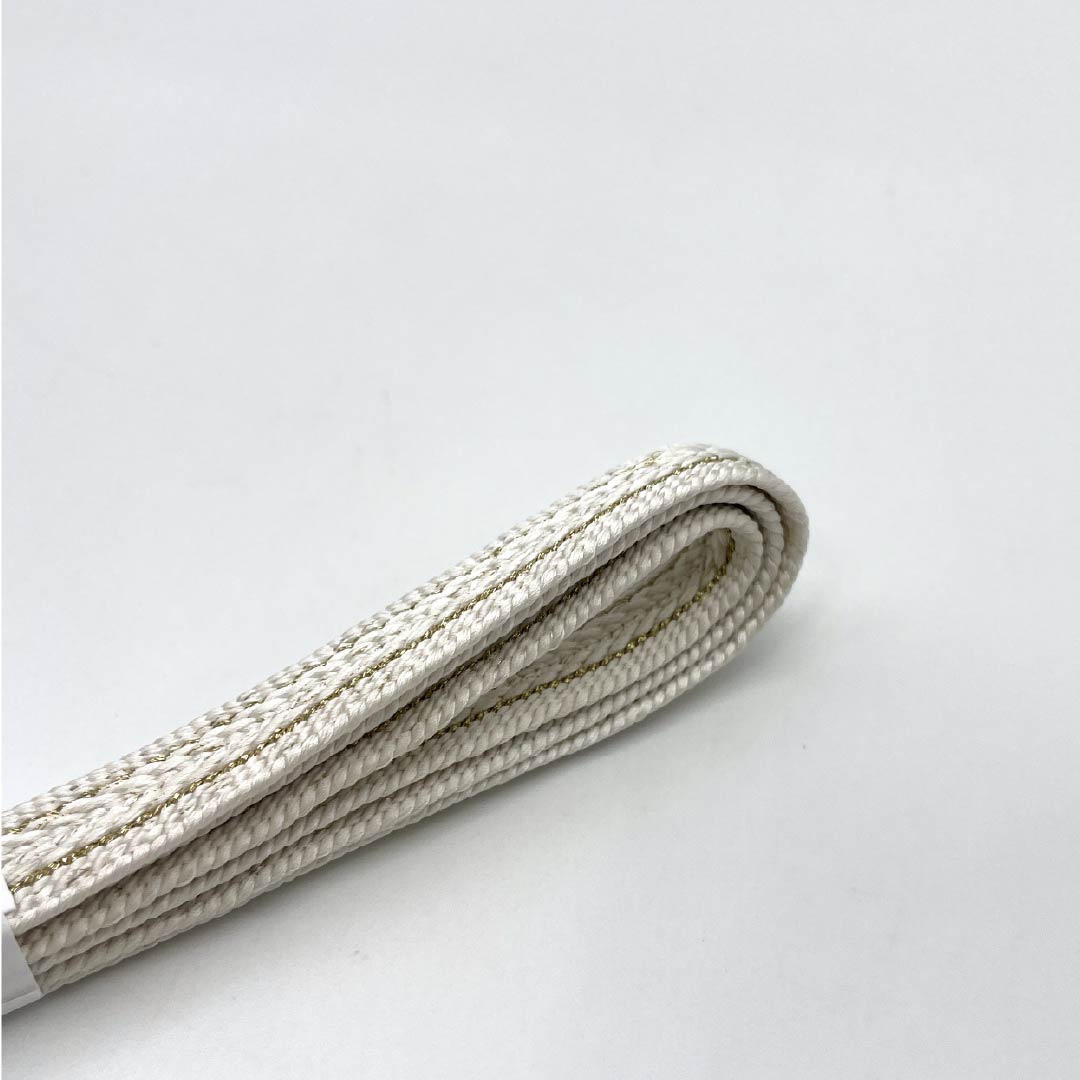 (新品)帯締め 正絹 NEWランク 胡粉色（ごふんいろ） 平田組紐 留袖用 古典柄 長さ約155cm 幅約1.5cm フォーマル 白系 1135004981311