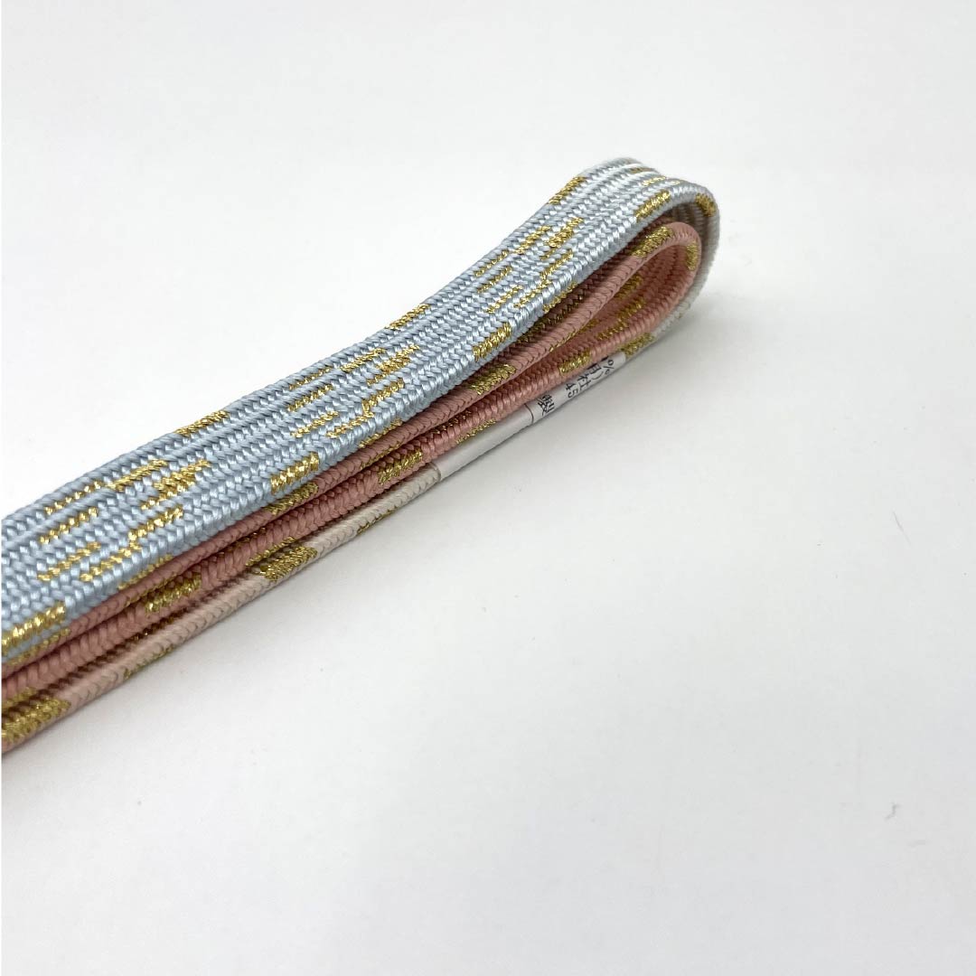 （新古品） 帯締め 正絹 NEWランク 五嶋紐 桃染色（ももそめいろ） 古典柄 手ぐみ 長さ約162cm 幅約1.5cm セミフォーマル ピンク系 1135004831313