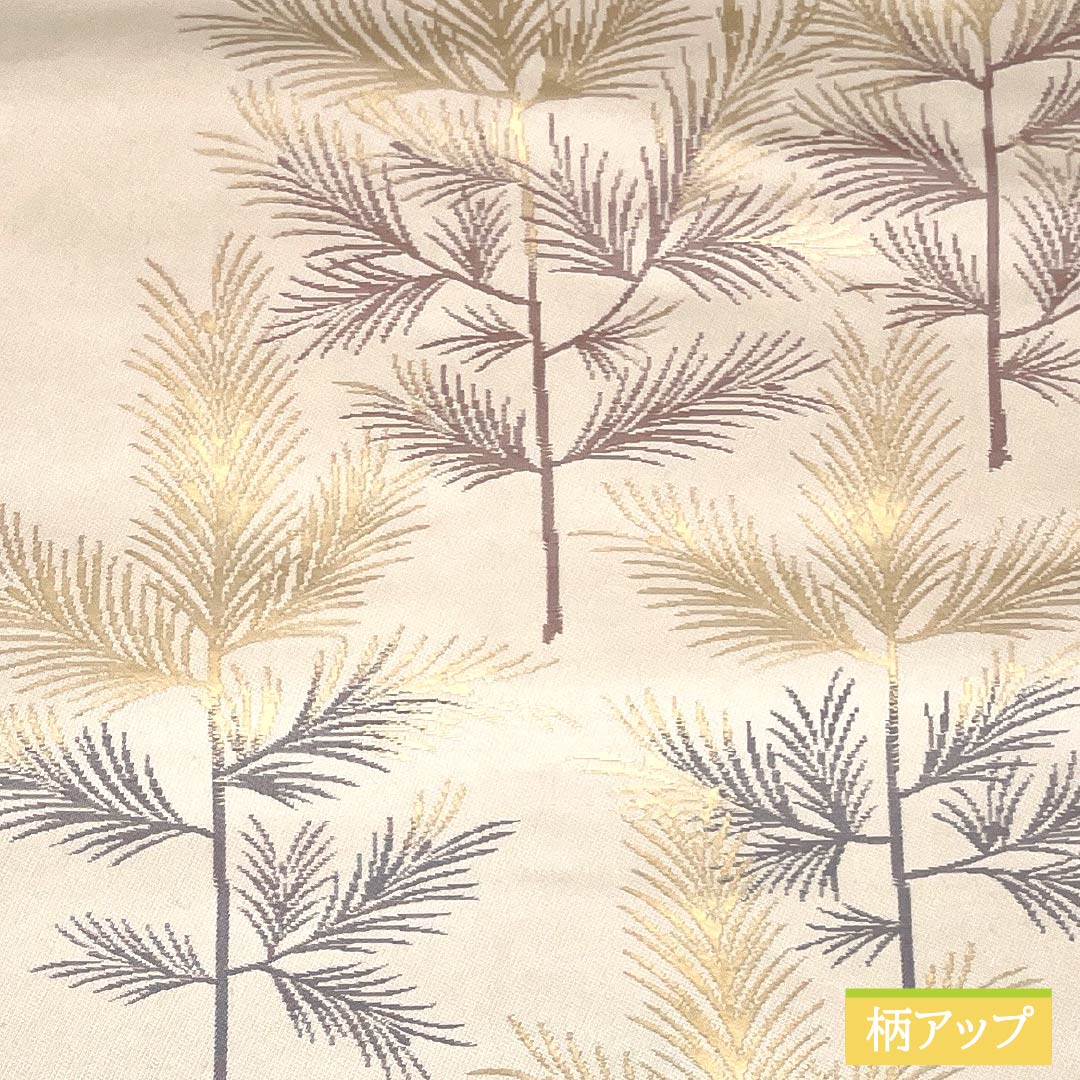 Nagoya Obi, Natural Color (Kinariiro), Wood and Plant Pattern, 361cm Long, Pure Silk, S-Rank, Full Length, Semi-Formal, Cream, Item Number: 1124008432315, Nagoya Style