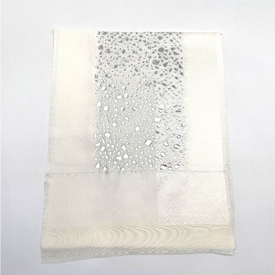 (New old stock) Obiage, pure silk, formal, white, abstract pattern, silver foil, new old stock, length 168cm, width 30.5cm, S rank, white, 1136000102911