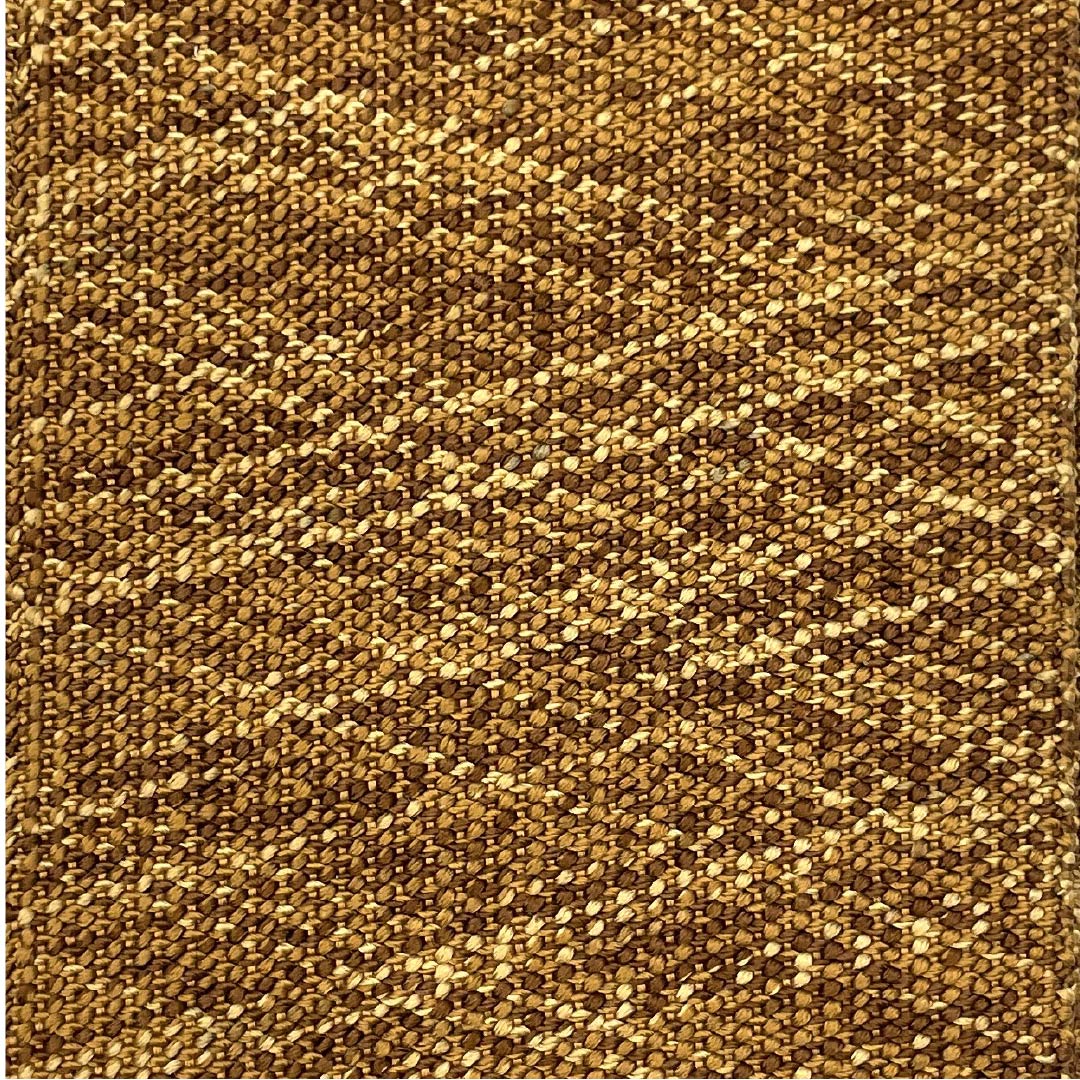 （未仕立）角帯 正絹 黄唐茶色（きからちゃいろ） 幾何学模様 帯丈432cm 幅9cm Sランク 茶系 1134000432914