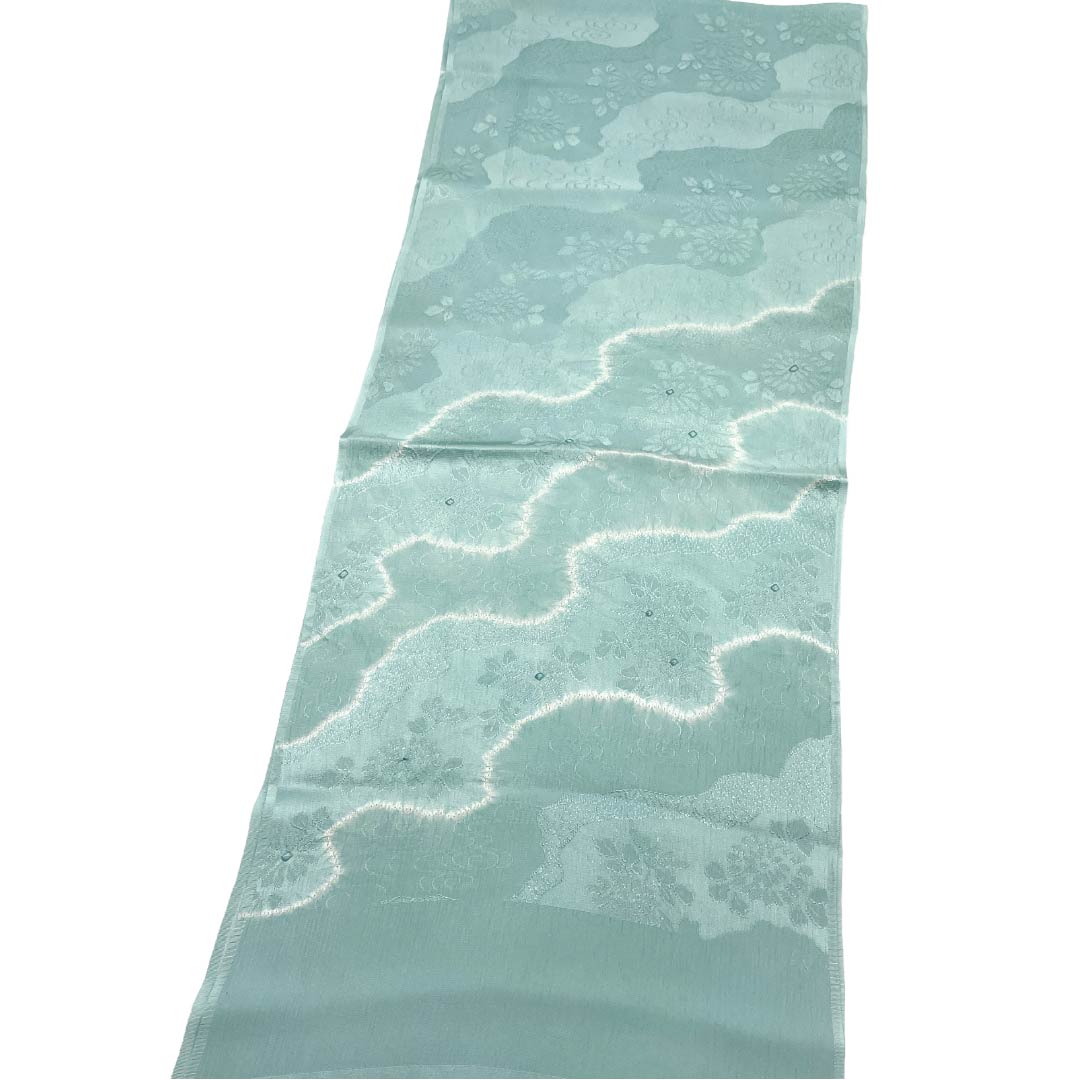 帯揚げ 正絹 Sランク セミフォーマル 淡水色（うすみずいろ） 古典柄 絞り 長さ約168cm 幅約29cm 青系 1136003822917
