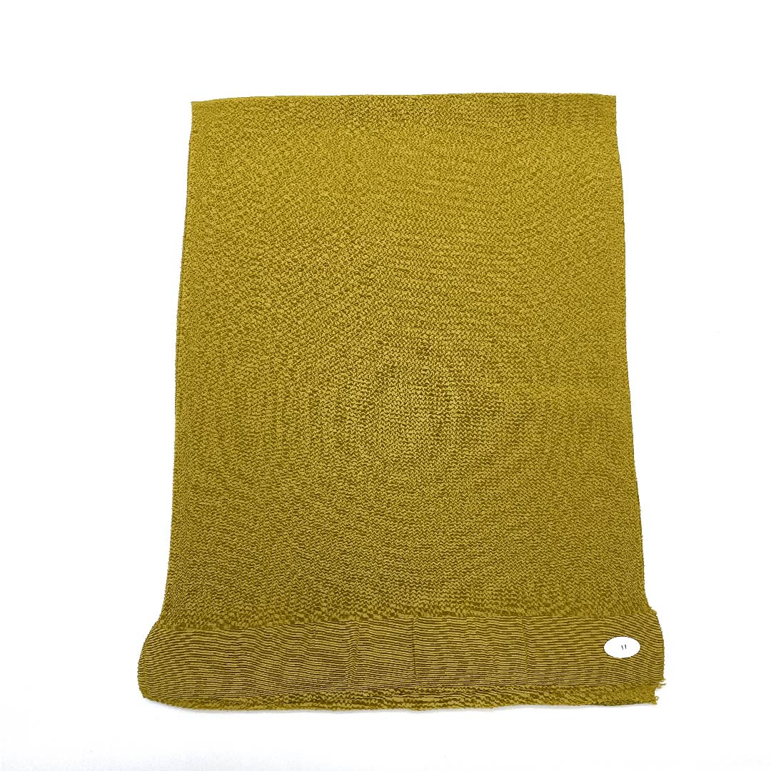 （新古品） 帯揚げ 正絹 フォーマル 黄櫨色（はじいろ） ちりめん 無地 振袖用 長さ約164cm 幅約27.5cm Sランク 黄系 1136000062923