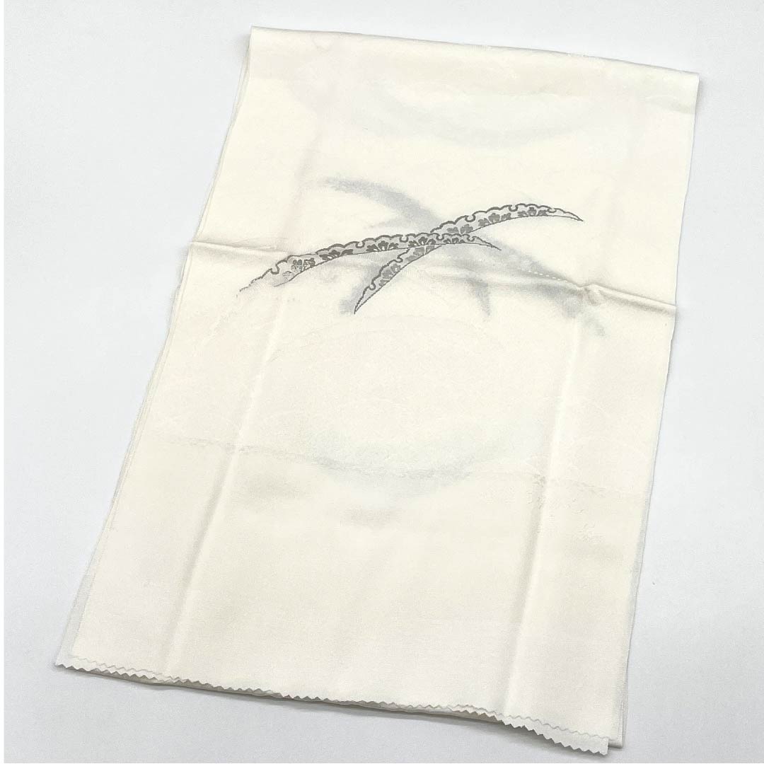 （新古品） 帯締め・帯揚げセット 正絹 留袖用 露芝 結婚式 披露宴 長さ約156cm 幅約1.5cm フォーマル Sランク 白系 1141000062311