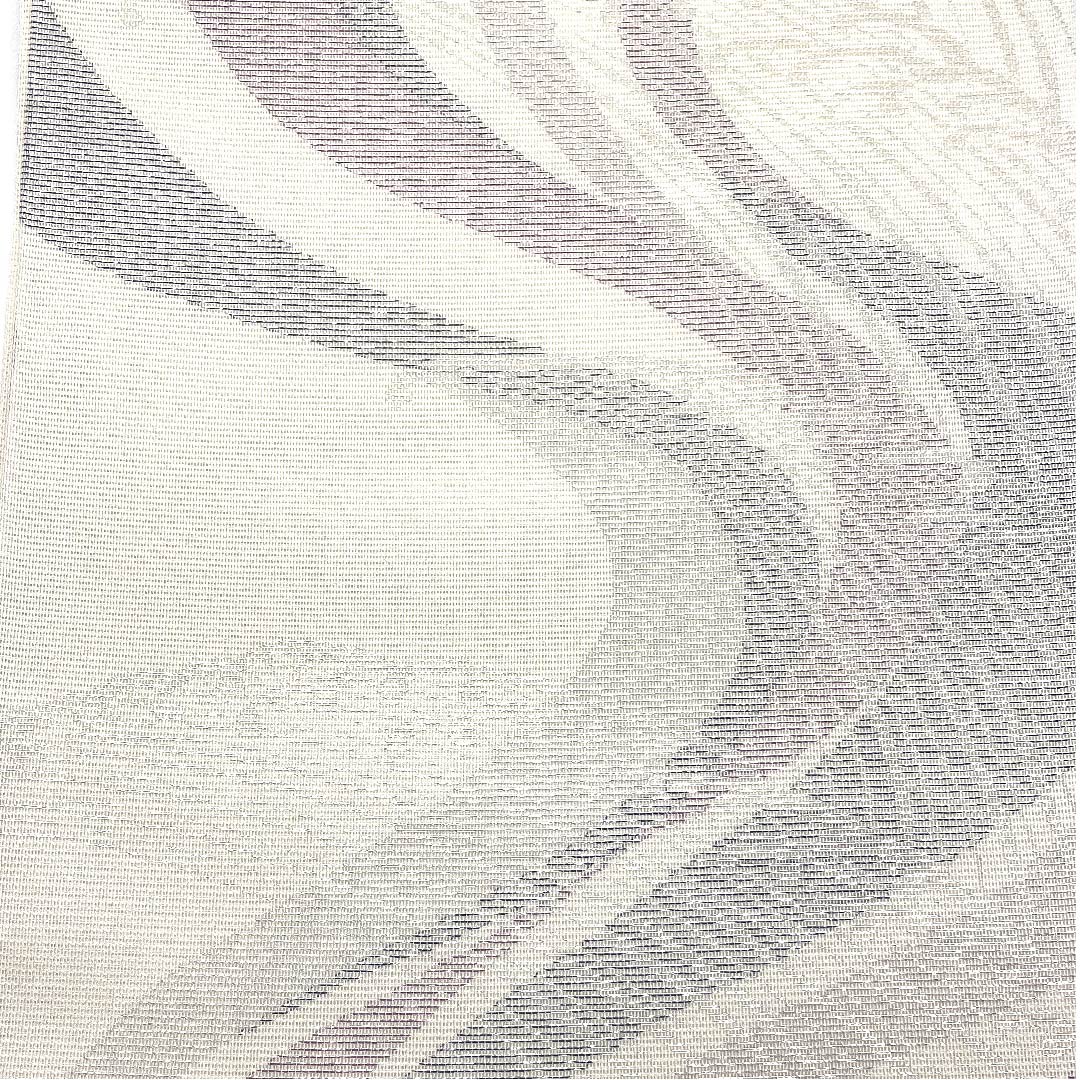 袋帯 乳白色色（にゅうはくしょくいろ） 夏帯 流水 波 帯丈436cm 正絹 Sランク 六通 セミフォーマル 白系 1123007472311